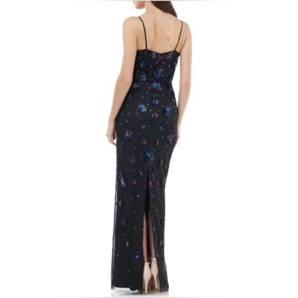 NWT NORDSTROM JS COLLECTIONS Beaded Blouson Gown Black Size 6 - Picture 3 of 13
